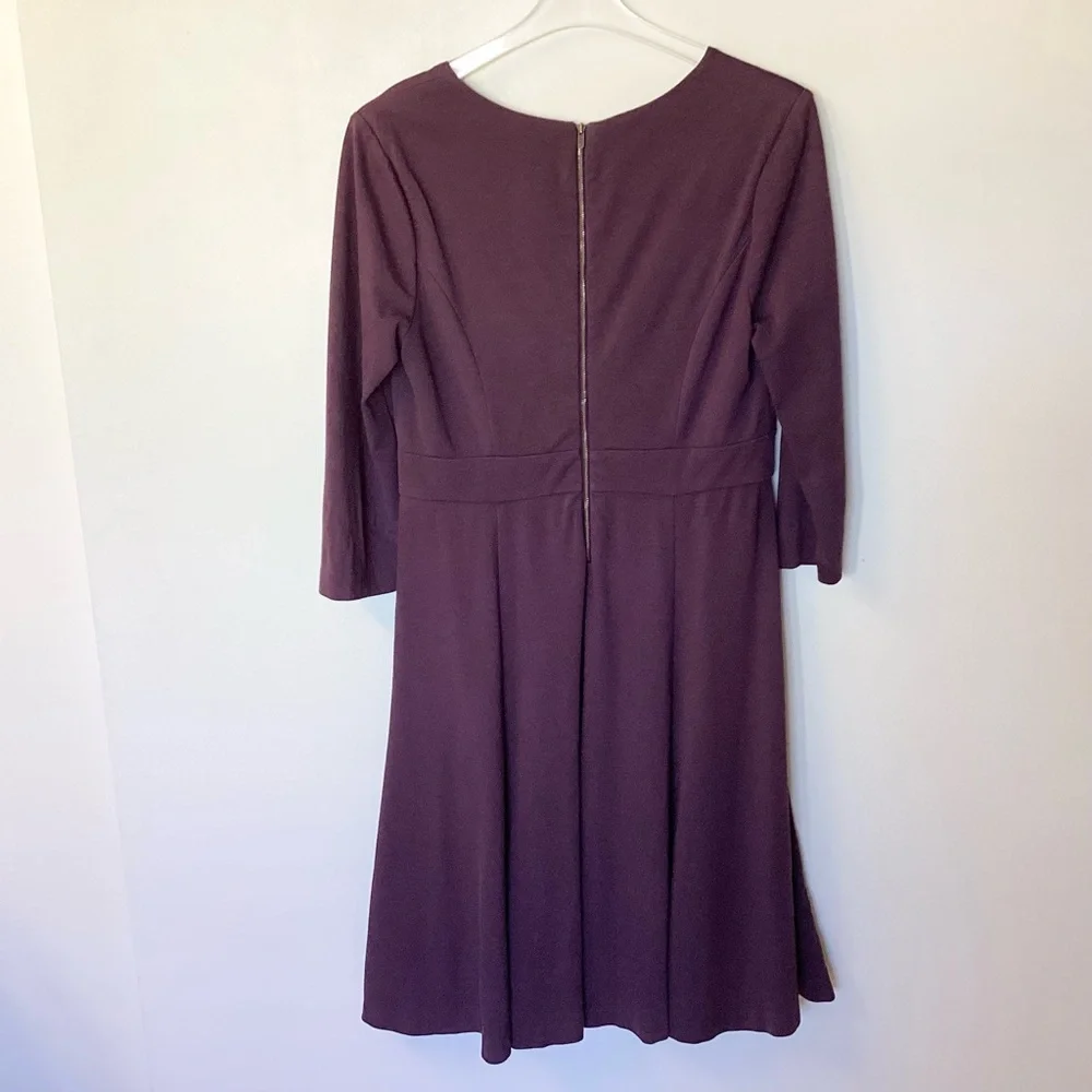 Boden 3/4 Sleeve Clerkenwell Ponte Knit Dress - Purple - 8 - Picture 4 of 8